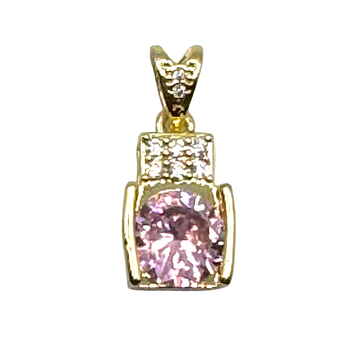 Perfume Bottle Pink Crystal Charm