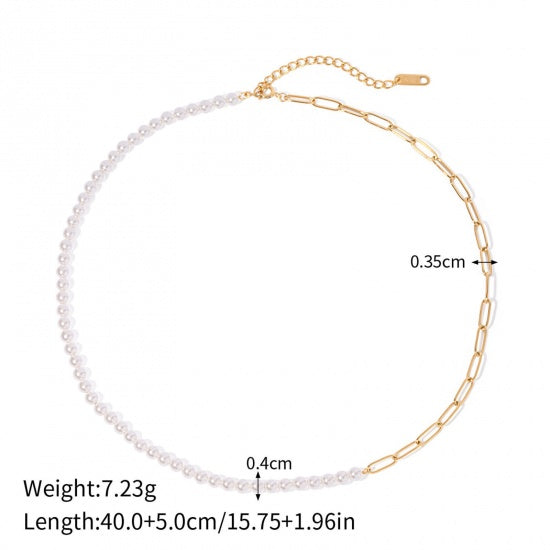 Lisette Pearl and Paperclip Necklace