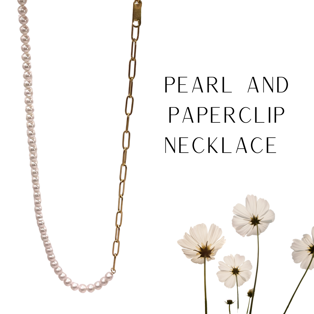 Lisette Pearl and Paperclip Necklace