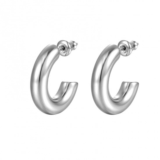 Sonja Silver Hoop Earrings