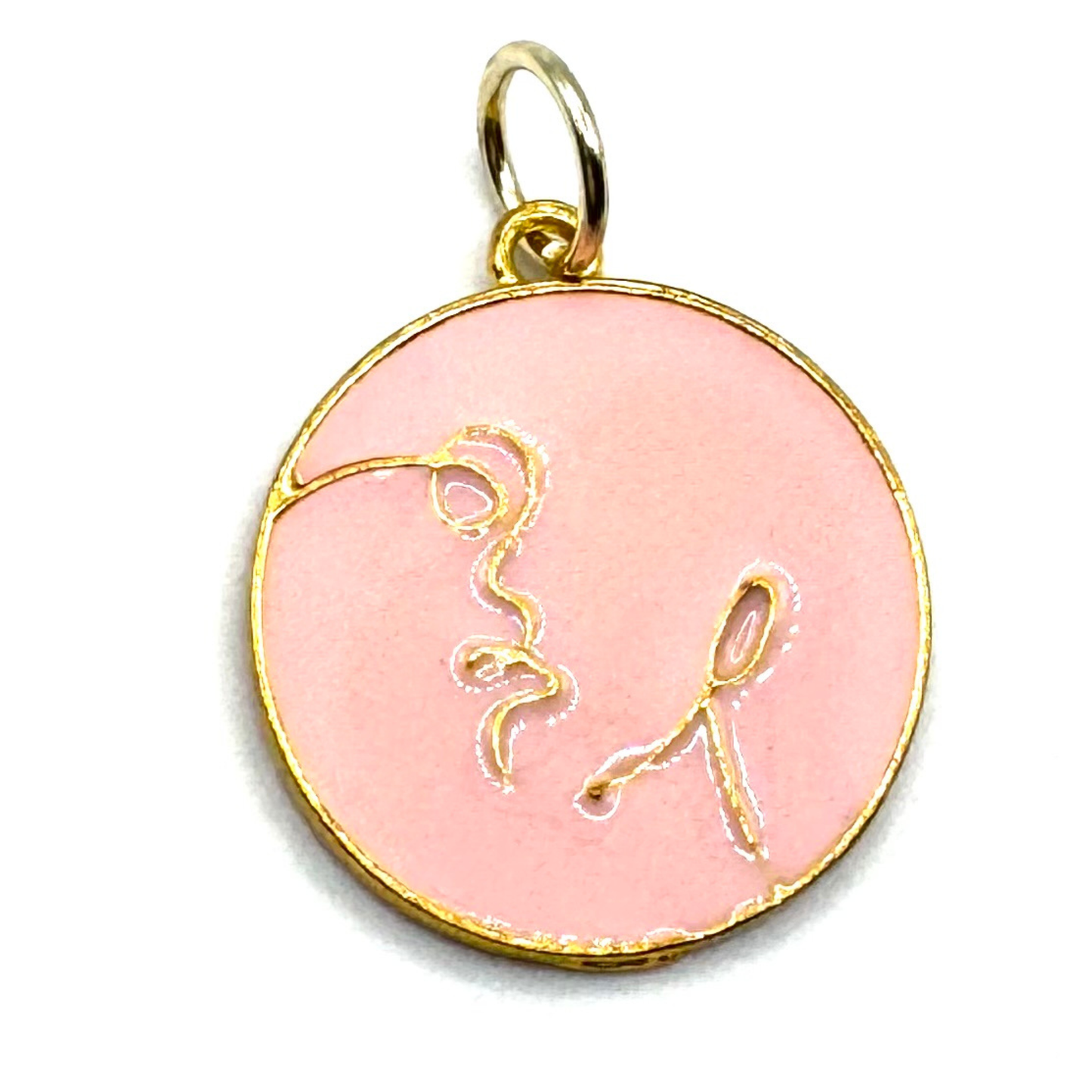 Face Silhouette Pink Charm