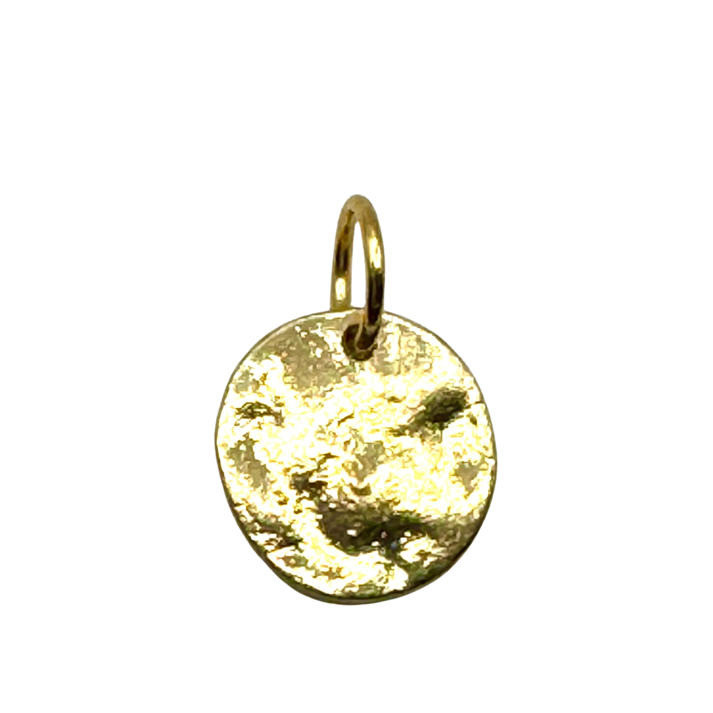 Gold Disc Hammered Charm