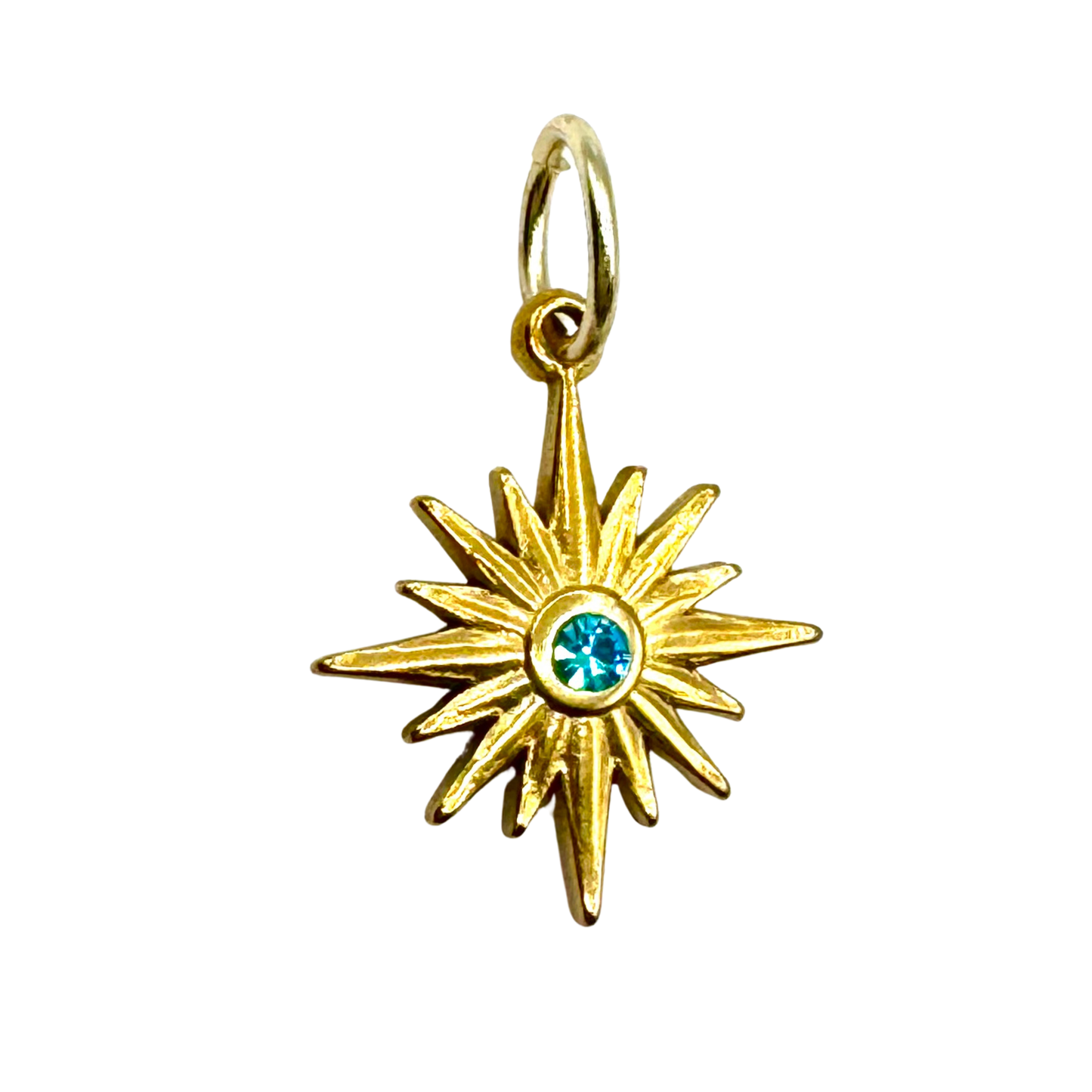 Starburst with Turquoise Crystal Center Charm