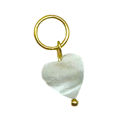 Heart in Shades of White Charm