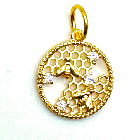 Bees with Honeycomb Charm